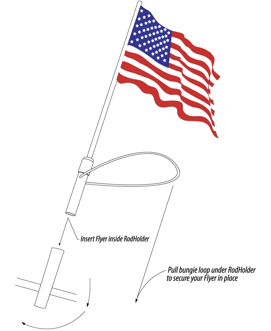 American Flag with Pole for Boat Rod Holder R85018