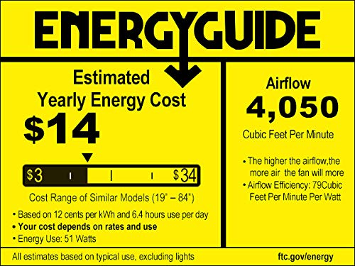 52" Black Ceiling Fan with Lights Remote Control Pull Chain 5 Reversible Blades A88185