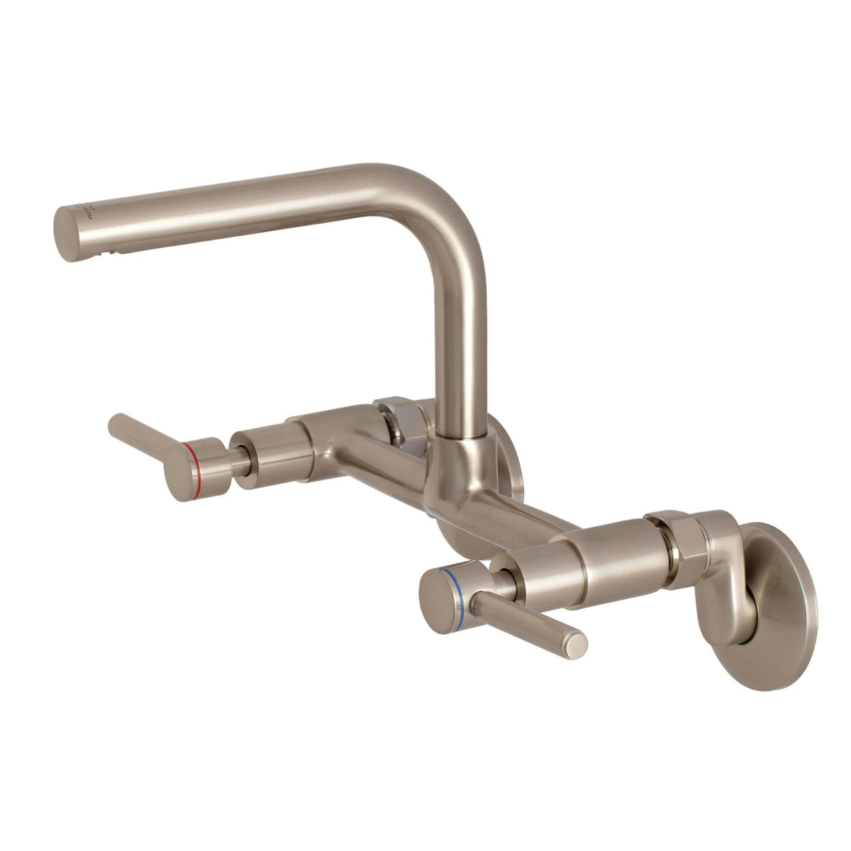 Brushed Nickel Adjustable Center Wall Mount Kitchen Faucet P687