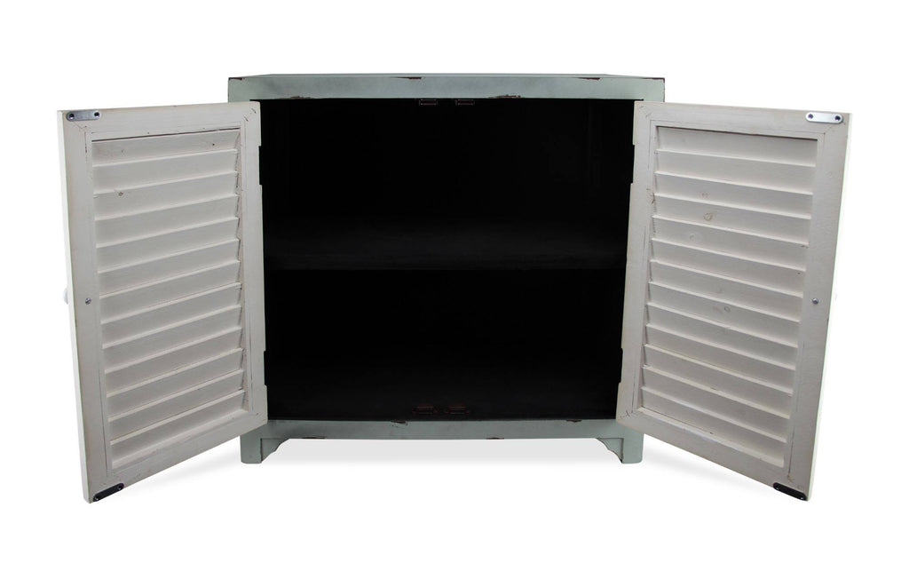 Blue and White Rustic Finish Storage Cabinet L413701