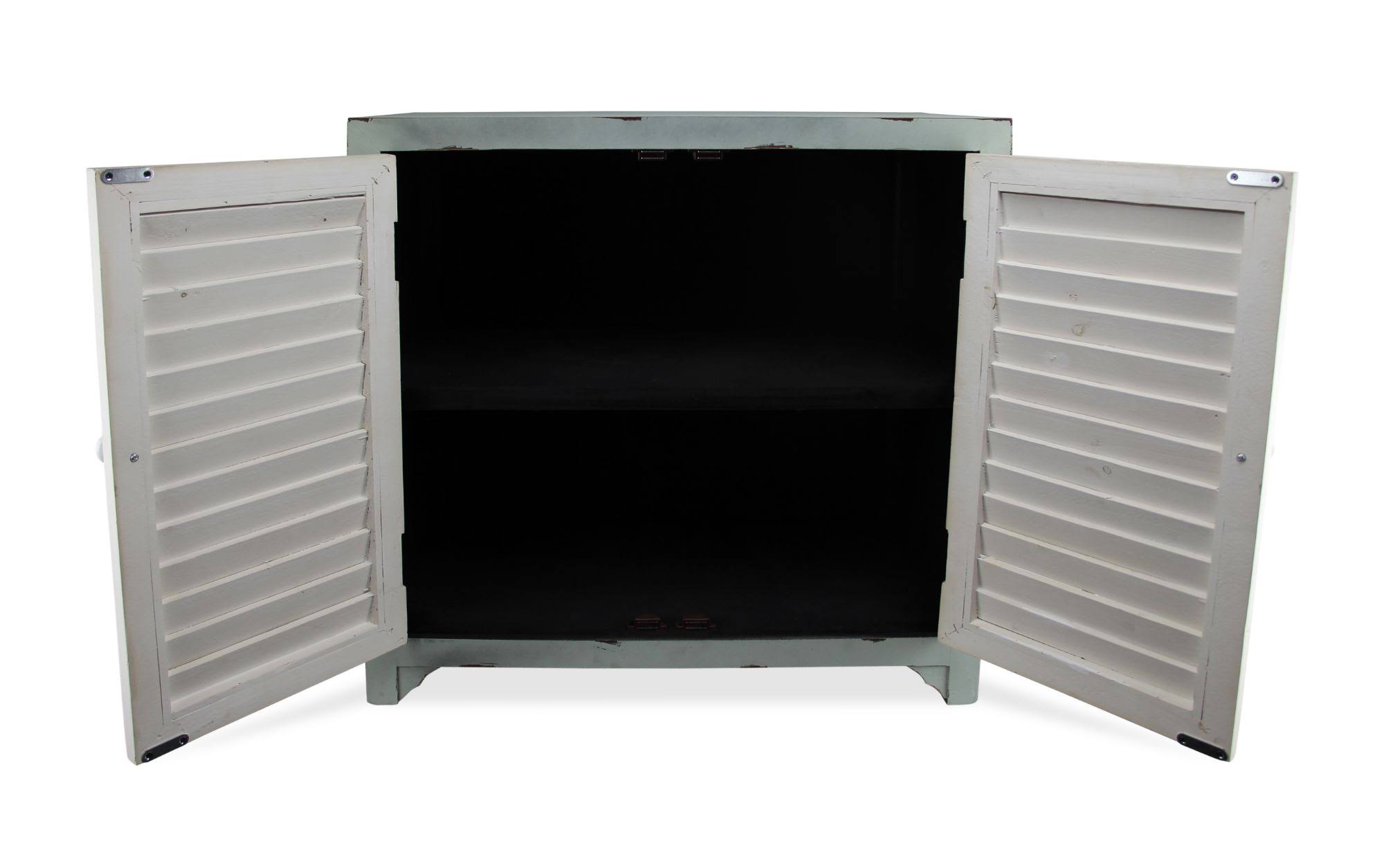 Blue and White Rustic Finish Storage Cabinet L413701