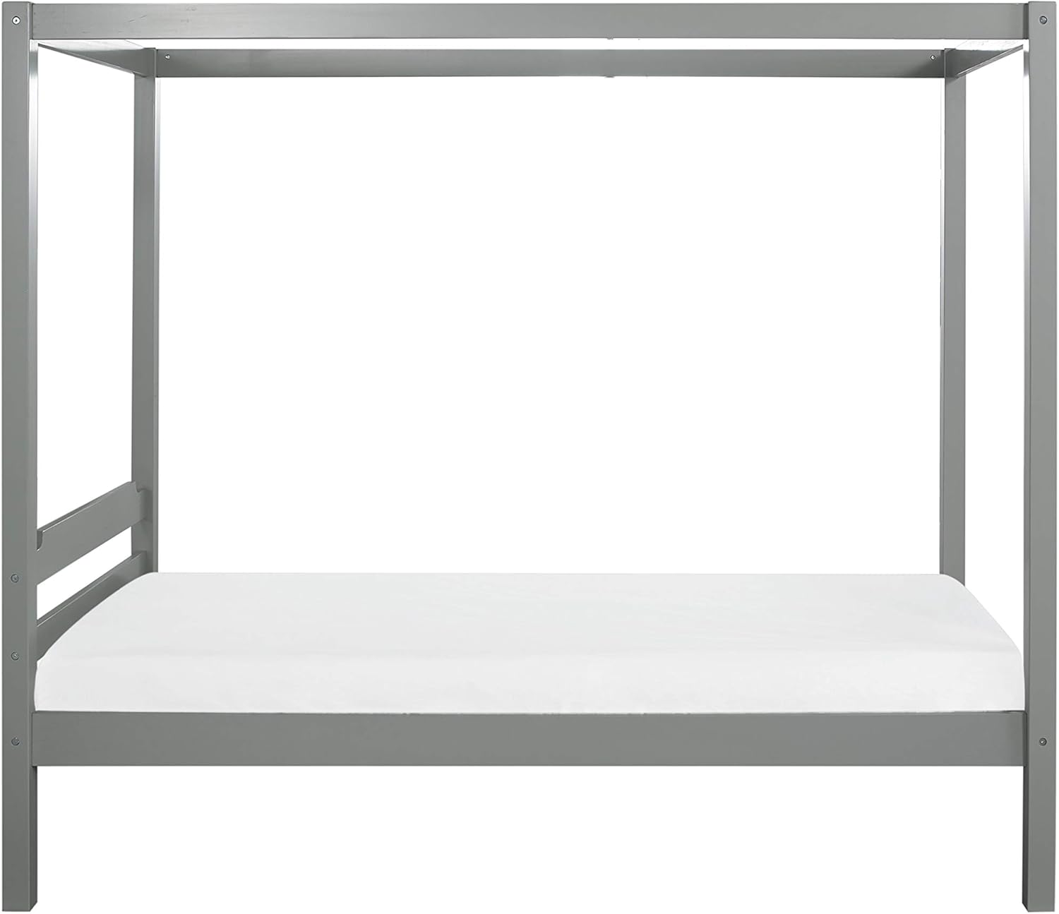 Gray Wood Twin Size Canopy Bed T5612