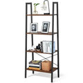 Brown 4-Tier Ladder Shelf Bookcase E2505