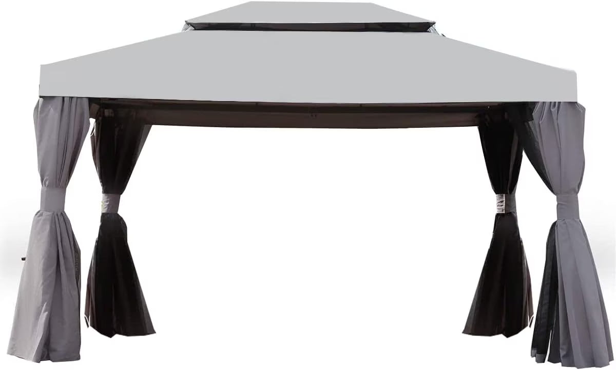 Slate Gray Fabric Replacement Canopy Top Cover for 10x13 Gazebo E10457