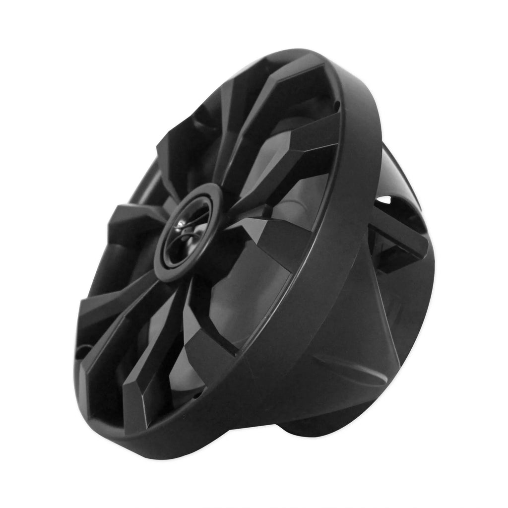 Dual 8" Marine Black Wakeboard LED Speakers with Amplifier and Wires B1222