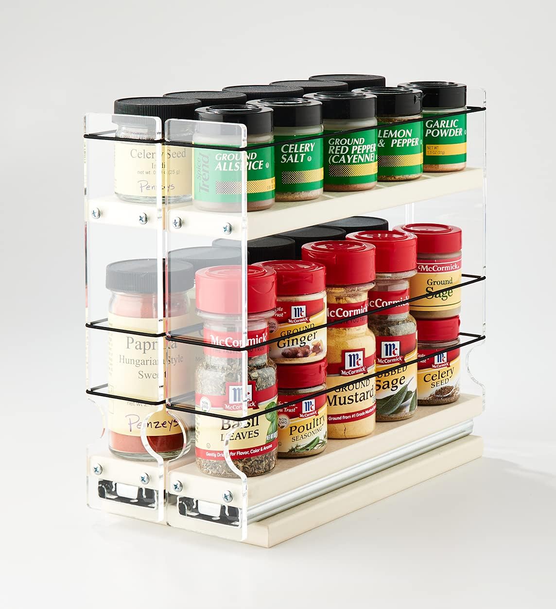 22x1.5x11 Spice Rack with 2 Drawers and 2 Shelves B4349