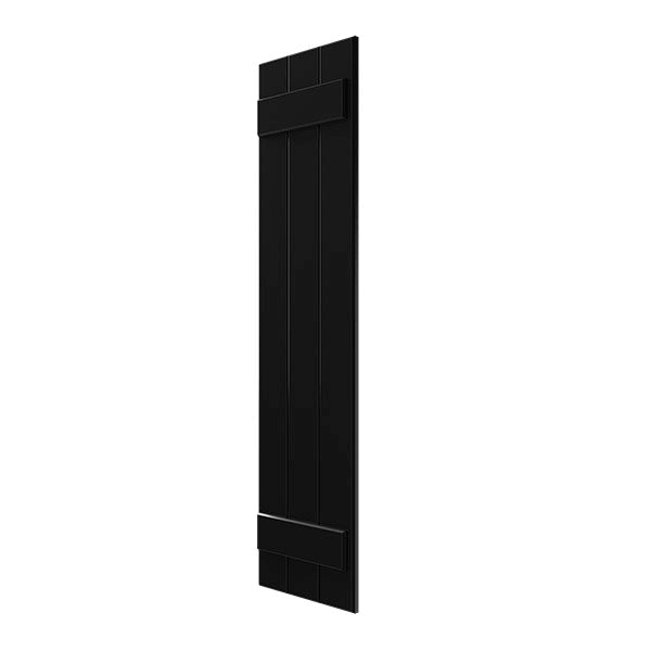 Black Composite Board-n-Batten Shutters (Per Pair) Z639