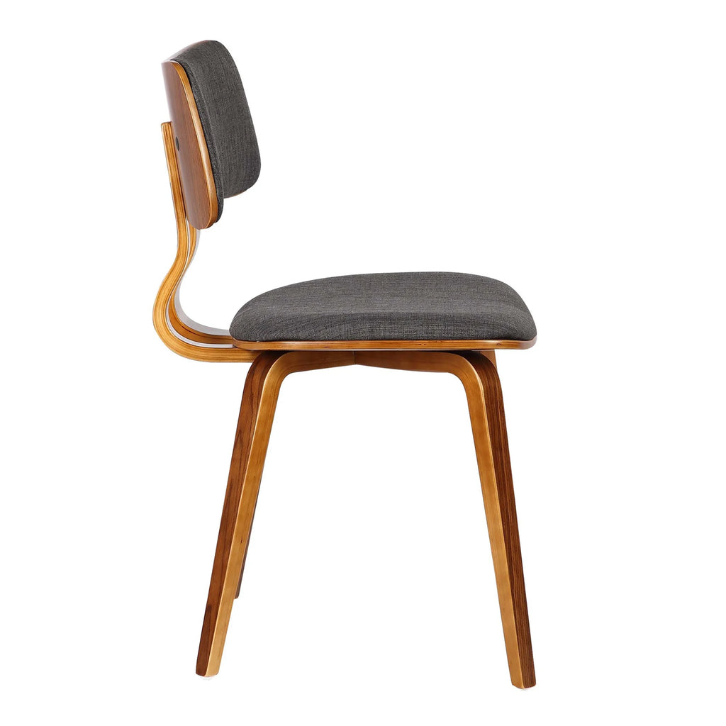 Walnut Wood and Charcoal Fabric Dining Chair S475