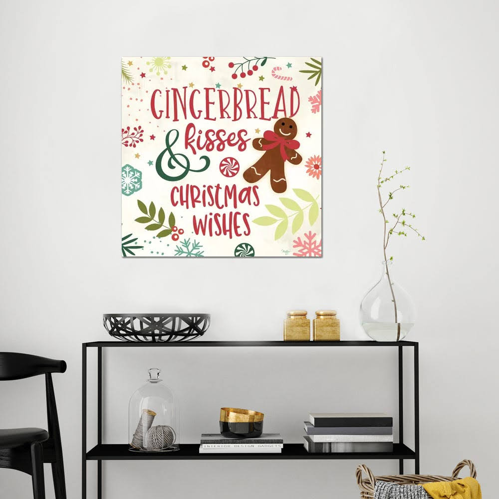 Gingerbread Kisses Wrapped Canvas I60470