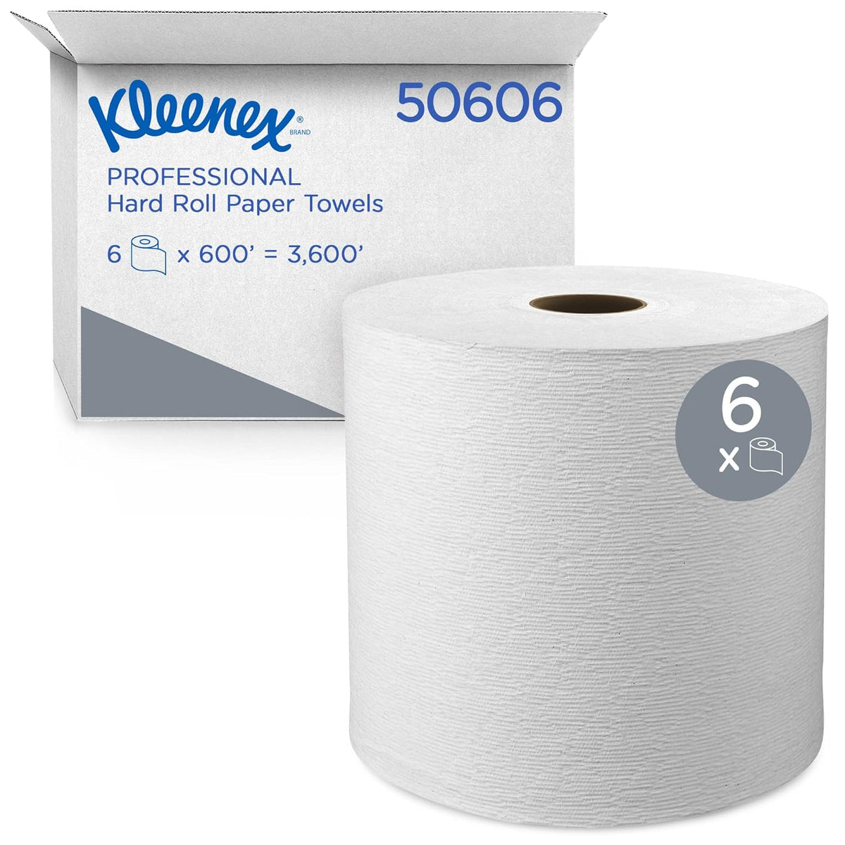 Hard Roll Paper Towels, White, 6 Rolls/Case, Pack of 2 K332