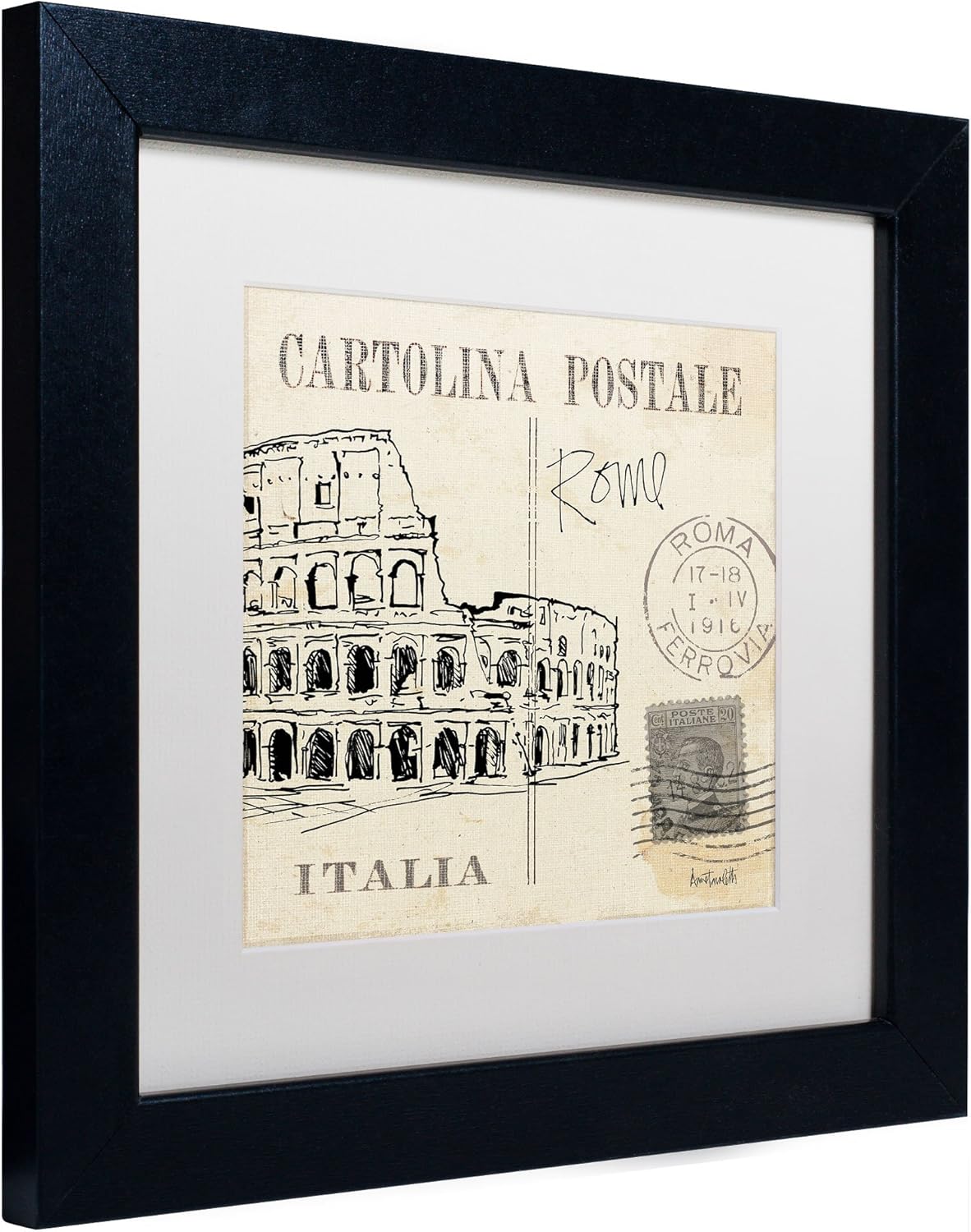 16 by 16-Inch White Matte and Black Frame Artwork X989