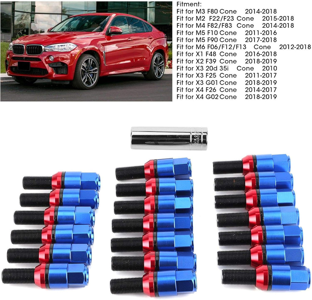 M14x1.25 Blue Tuner Style Wheel Lug Bolts Z520790