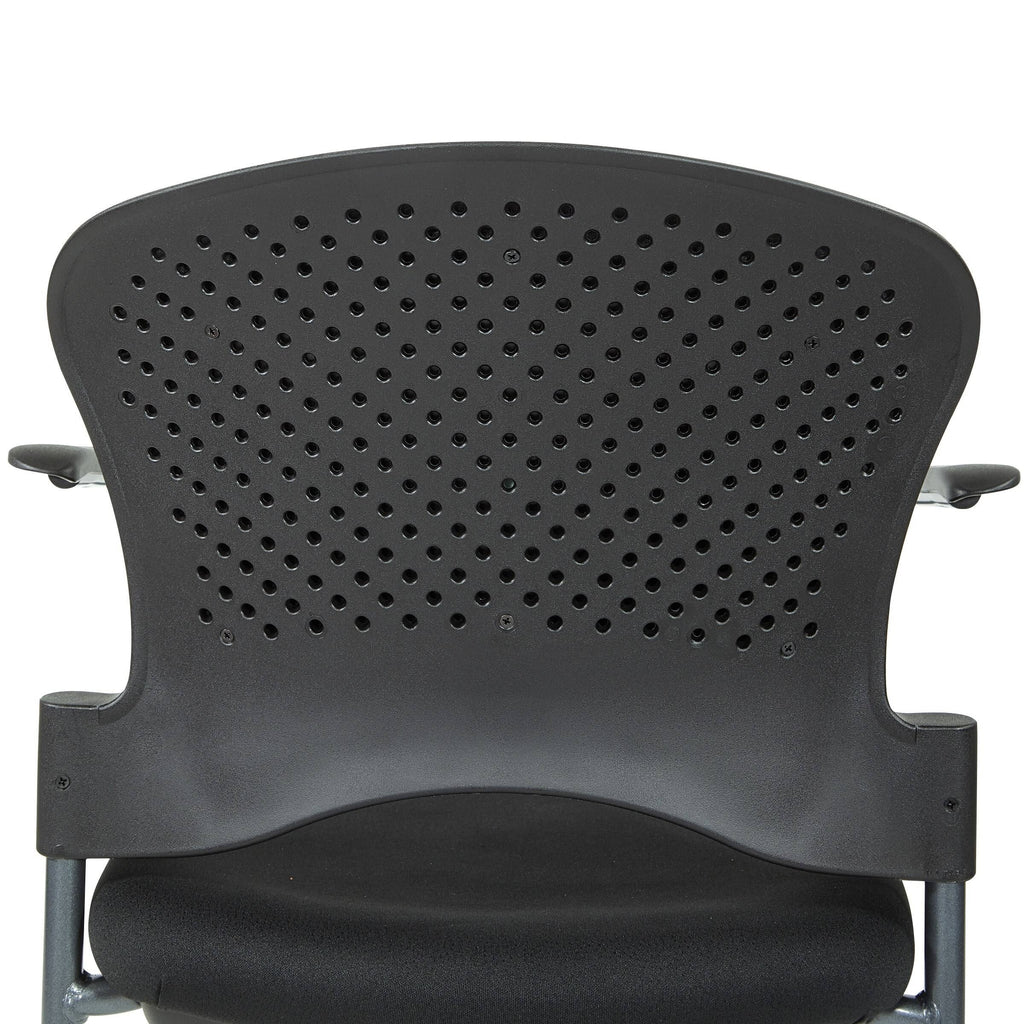 Titanium Finish Rolling Visitors Chair with Casters R4655