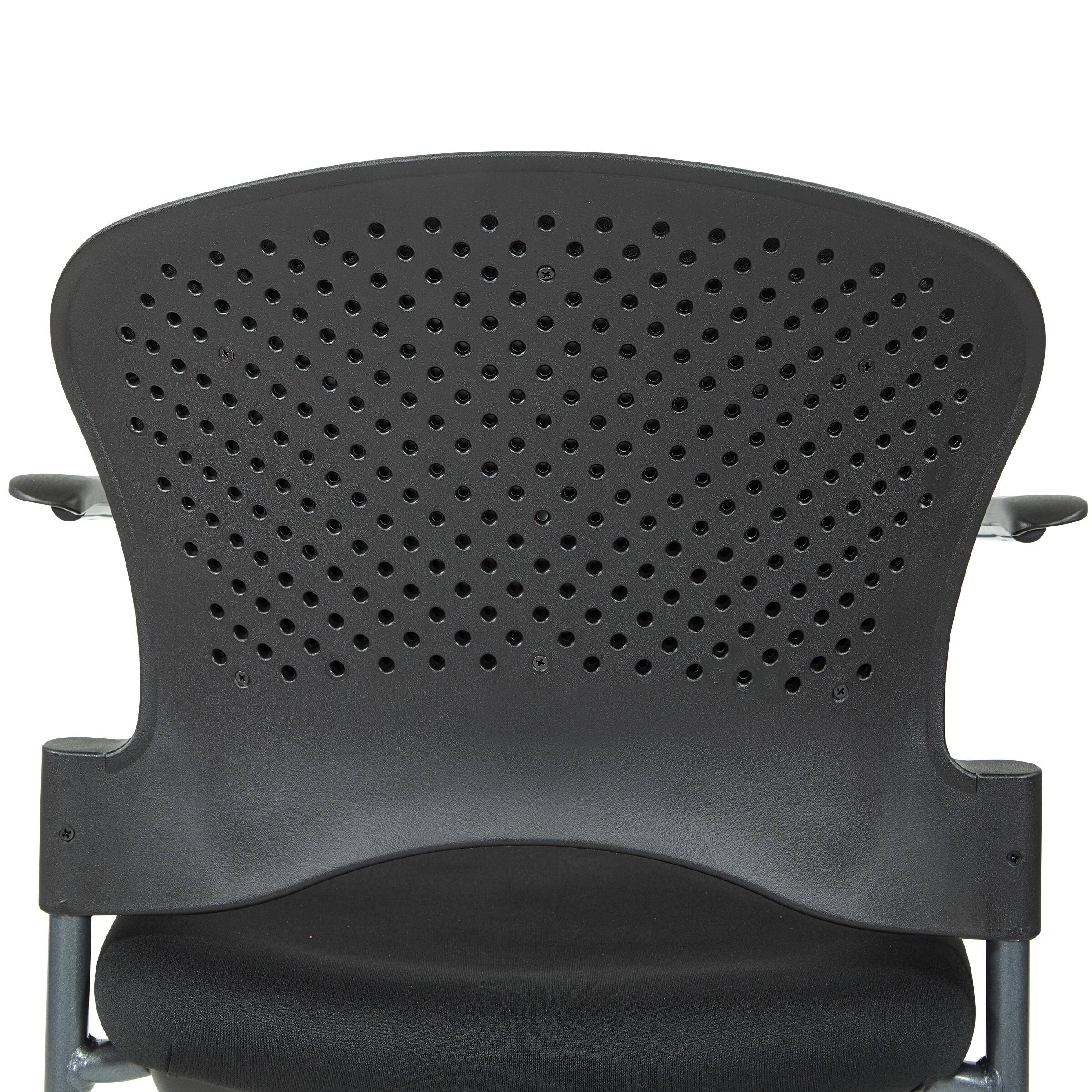Titanium Finish Rolling Visitors Chair with Casters R4655