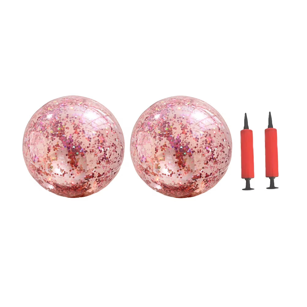 4 Pcs 40CM/60CM Glitter Ball and Pump Set V77946