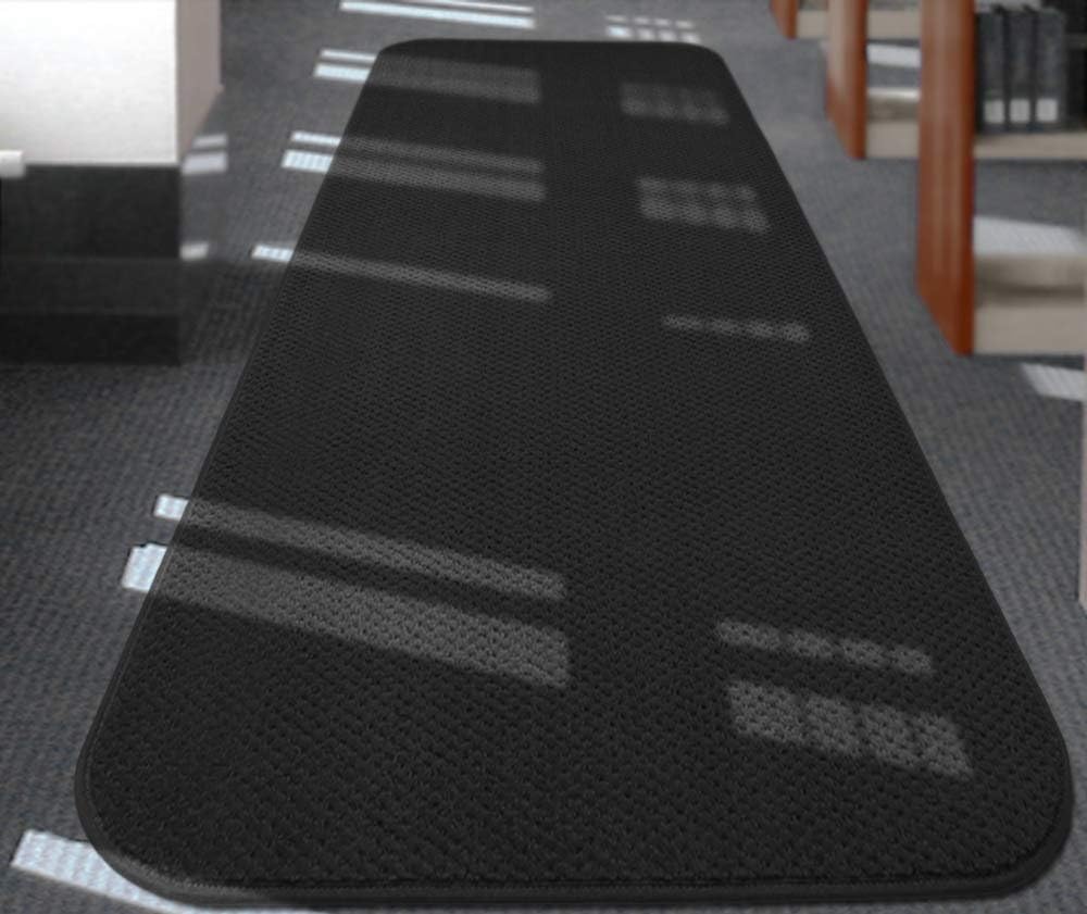 Black 12 Feet X 27 Inches Skid-Resistant Carpet Runner S8249