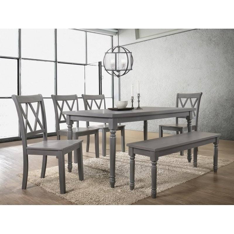 Grey Farmhouse Dining Side Chairs, Set of 2 J3715