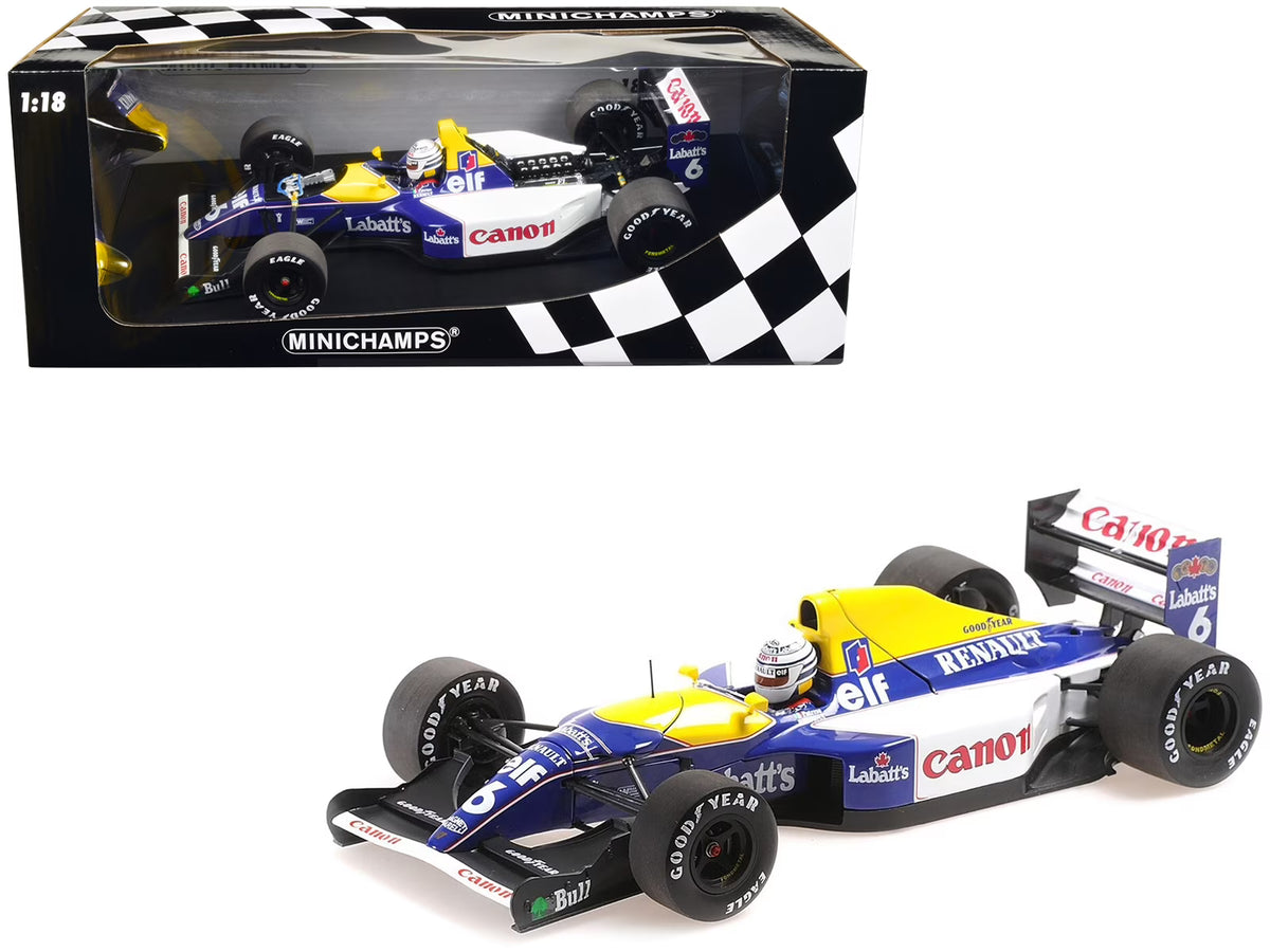 Williams Renault FW14B #6 Riccardo Patrese Canon F1 Formula One World Championship 1992 with Driver Limited Edition 1/18 I943