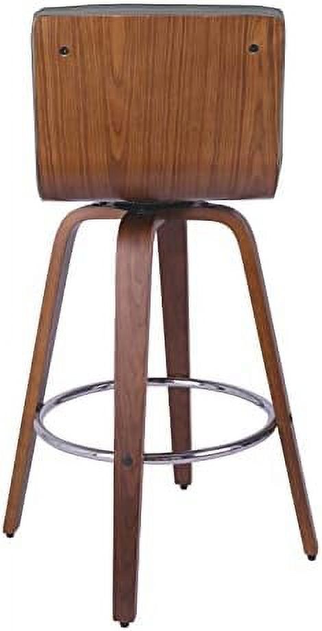 Black PU Leather Swivel Counter Height Stool with Back B3467