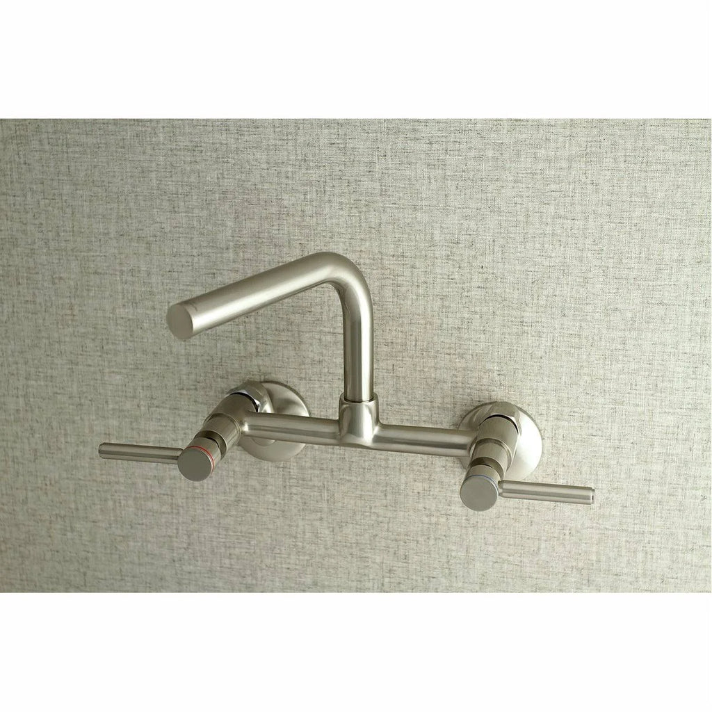 Brushed Nickel Adjustable Center Wall Mount Kitchen Faucet P687