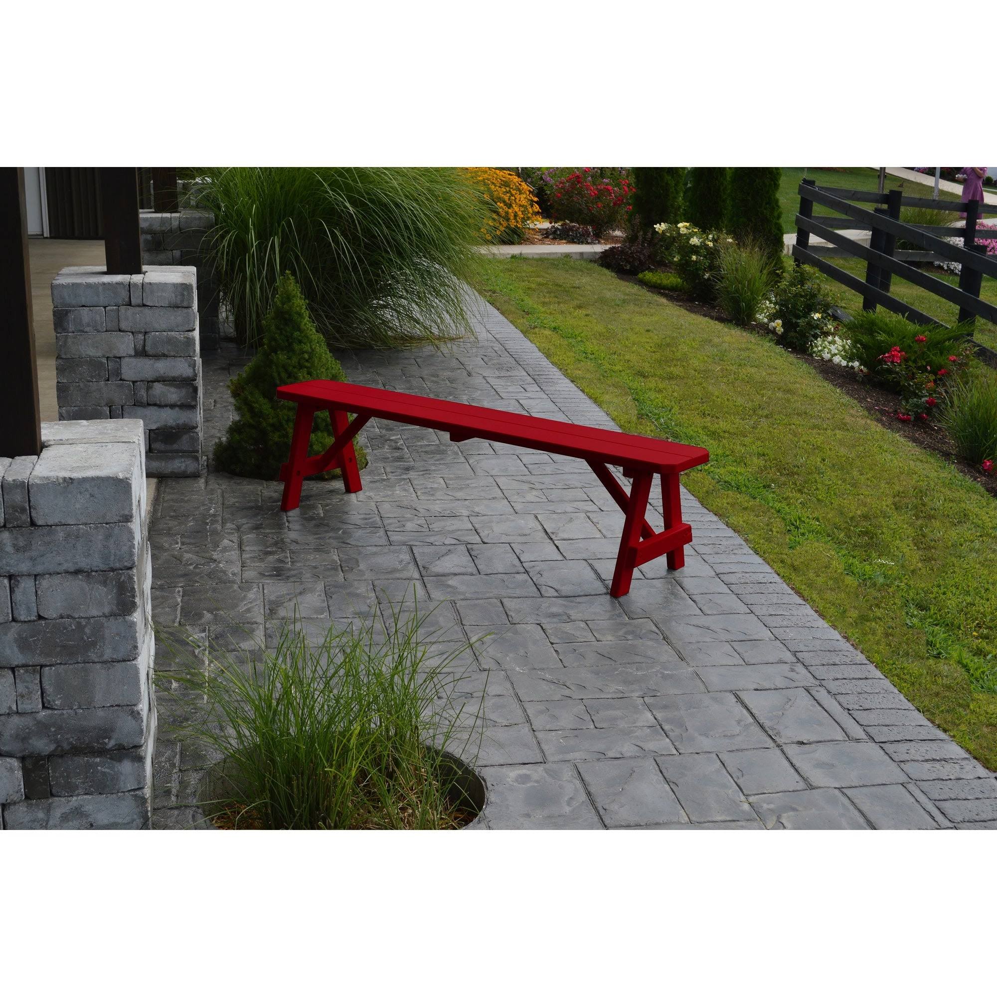 Pine 6' Traditional Bench - Tractor Red W899