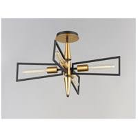 4 Light Flush Mount Black/Satin Y1115