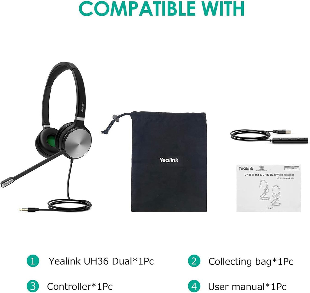 UH36-DUAL Noise Cancelling USB Wired Headset with Mic X3137