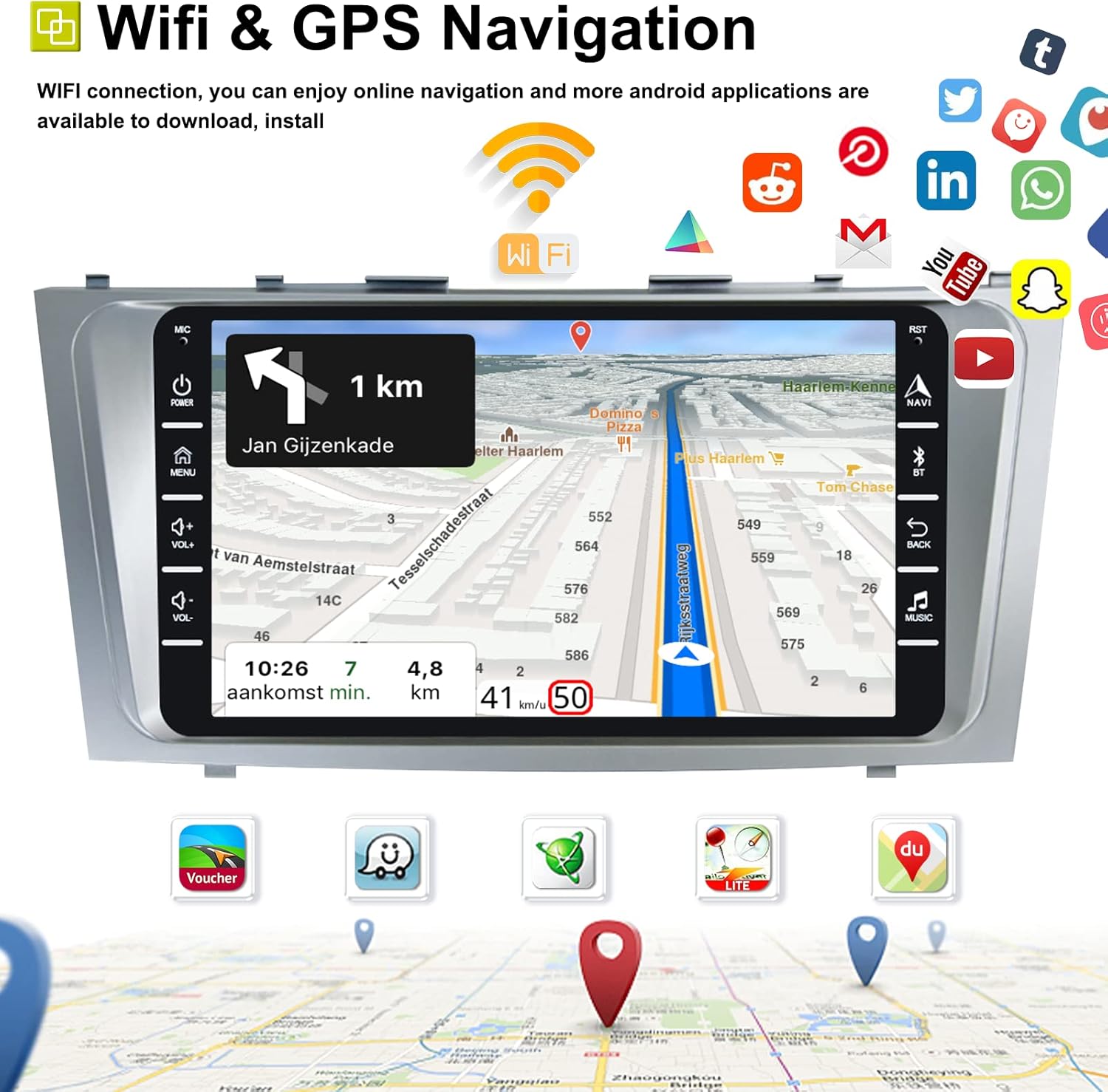 8 Inch Double Din Touchscreen Car Stereo with Bluetooth Backup Camera B33868