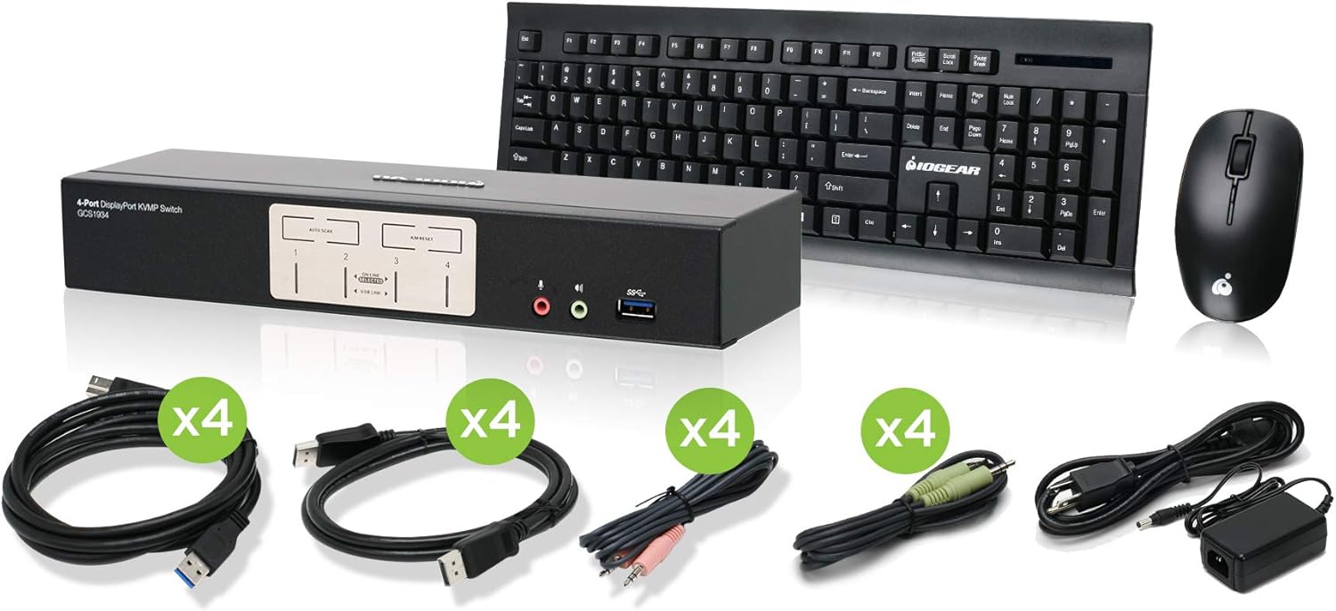4K DisplayPort KVMP Switch with HDMI and DisplayPort Out USB 3.0 and RS-232 N560688