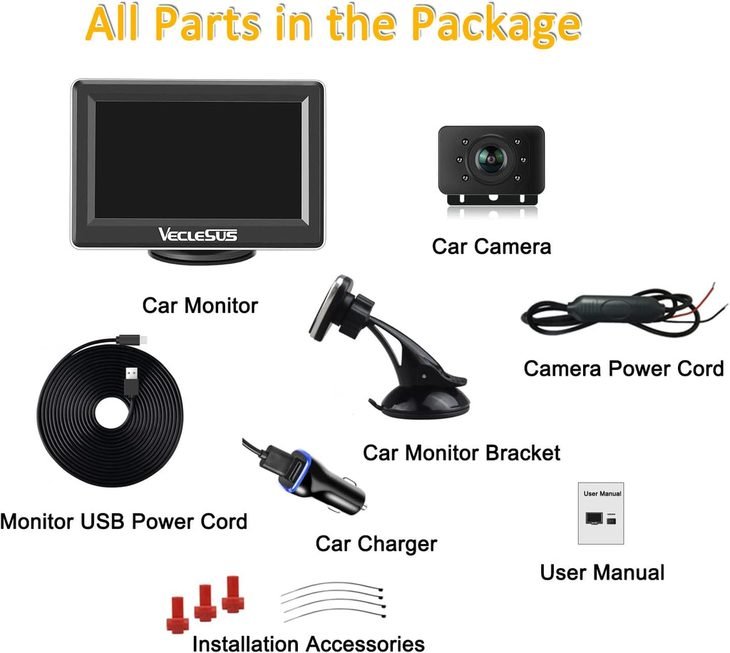 1080P HD Wireless Backup Camera System with 4.3" LCD Monitor C35918