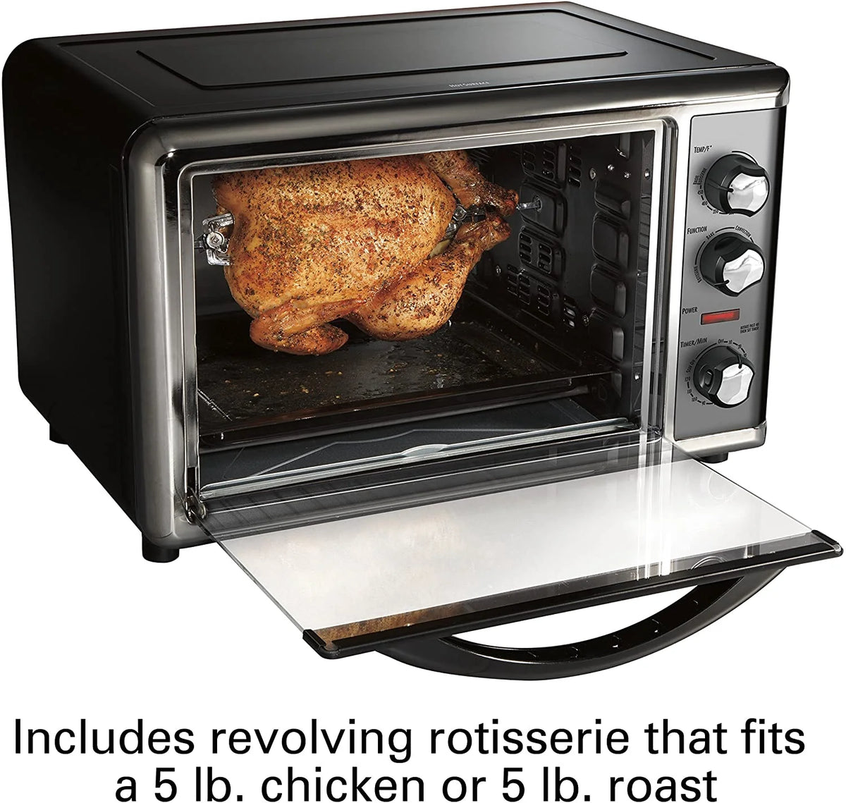 Convection Countertop Toaster Oven with Rotisserie, Extra-Large, Black and Stainless S79247