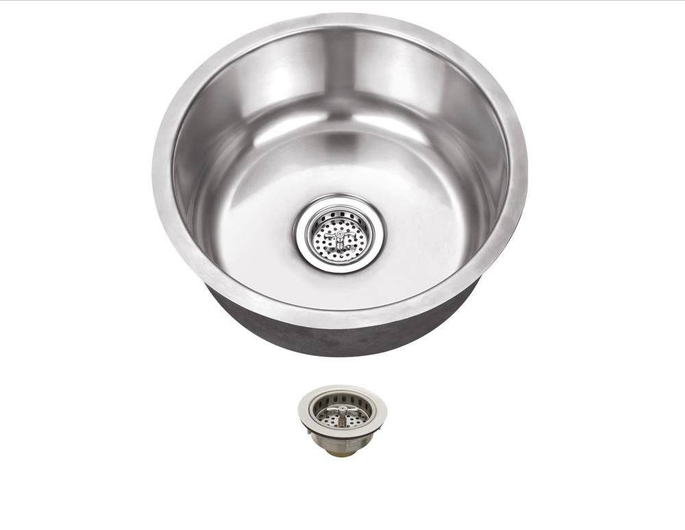 16.25-in L x 16.25-in W Brushed Satin Stainless Steel Undermount Bar Sink X928