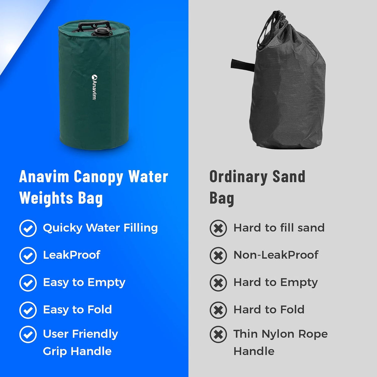 4pcs-Pack Black Canopy Water Weights Bag Q42161