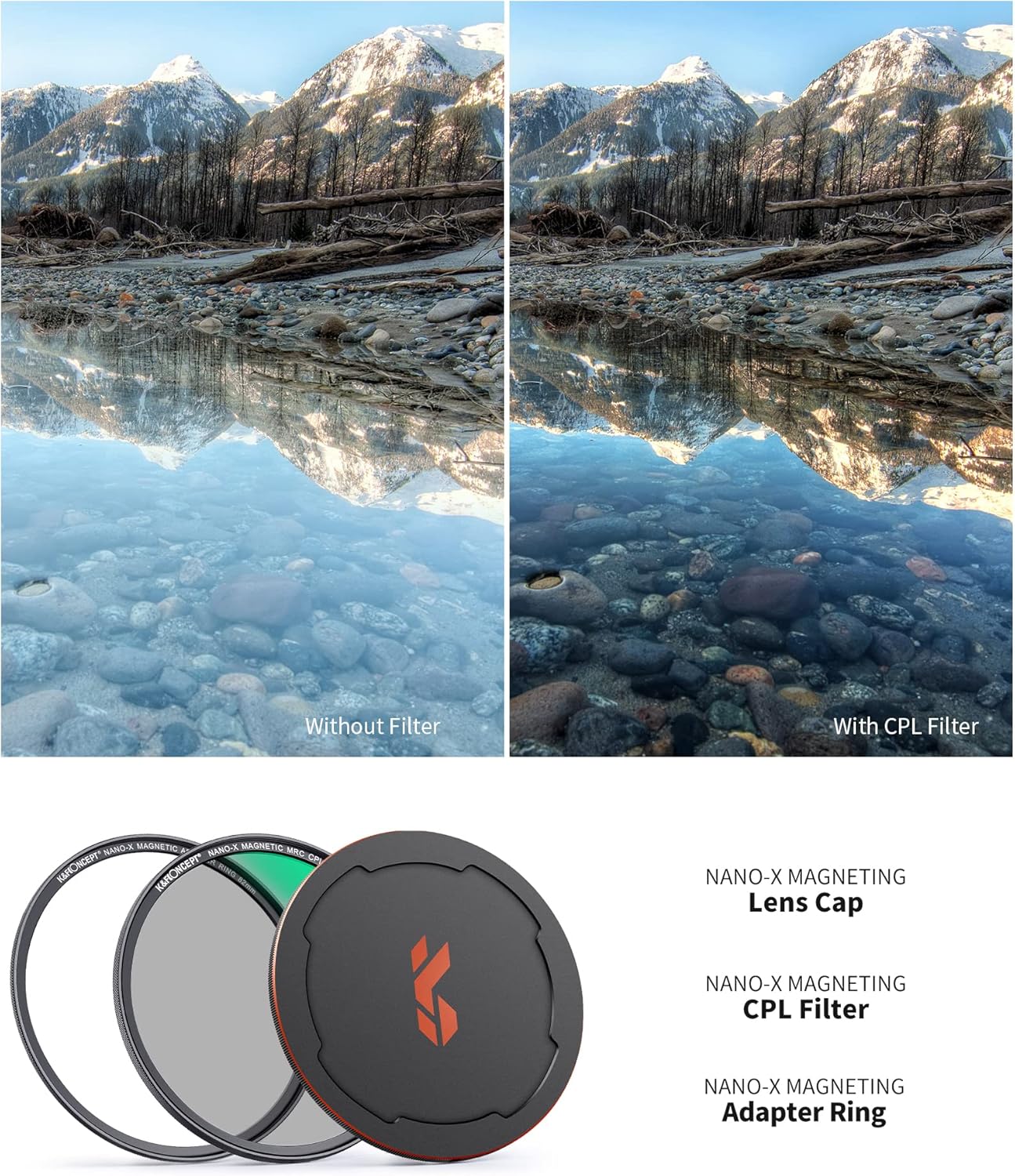 49mm Circular Polarizing Filter Kit with Adapter Ring and Lens Cap U3798