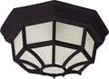 2-Light Cast Aluminum Frosted Glass Outdoor Flush Mount J1678