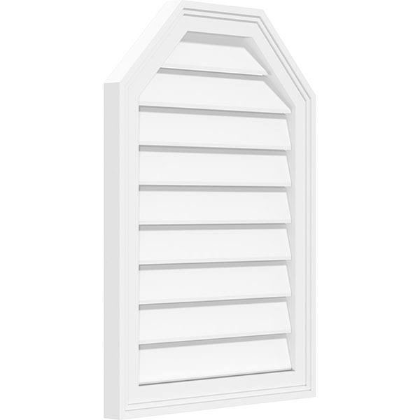 36x22W x 16x22H Octagonal Top Surface Mount PVC Gable Vent N753