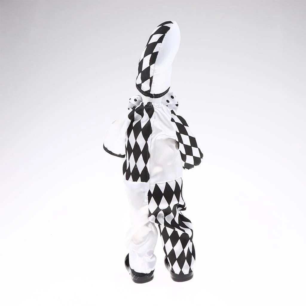 Black and White Clown Costume Doll Ornament A2956