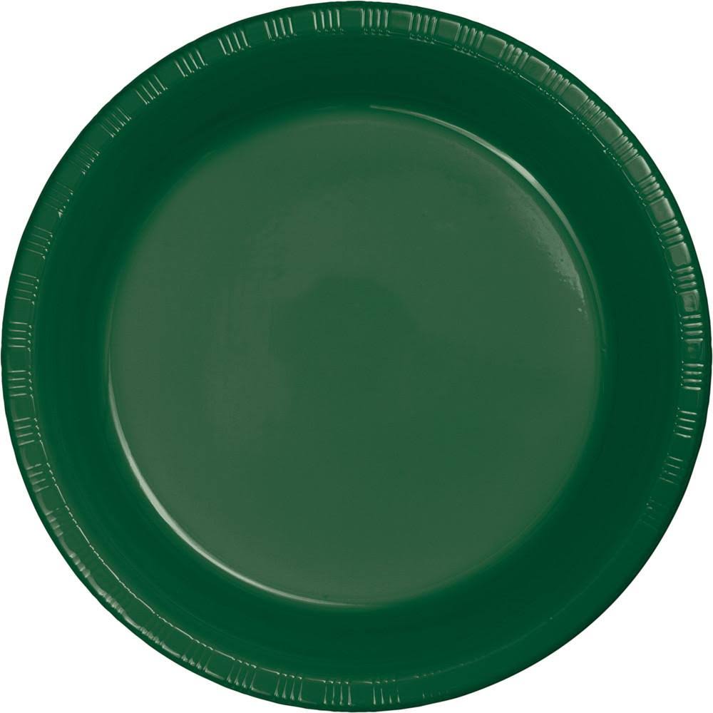 Hunter Green Plastic Banquet Plate (Case of 240) W81444