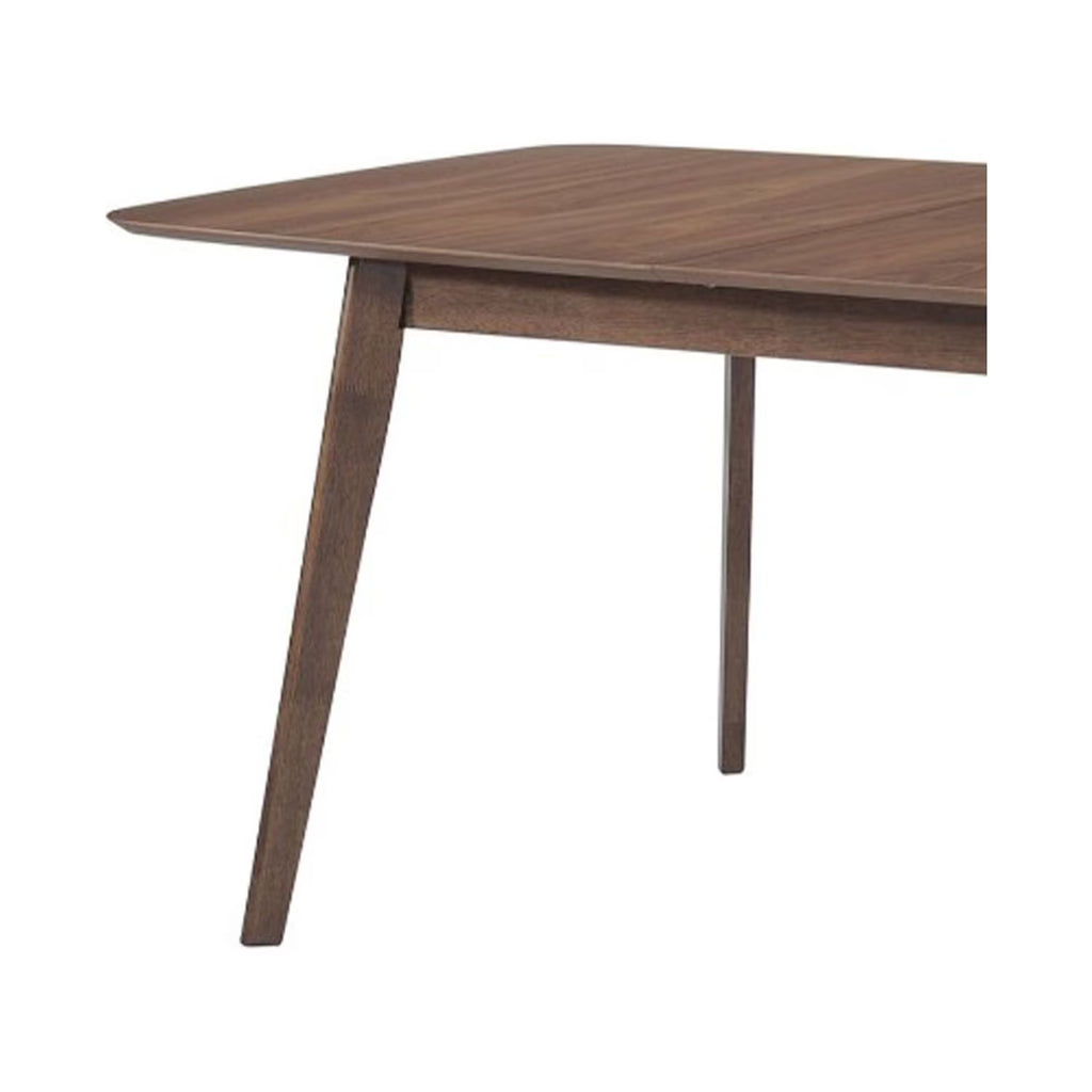 Walnut Brown Rectangular Wooden Dining Table with Round Corners P20975