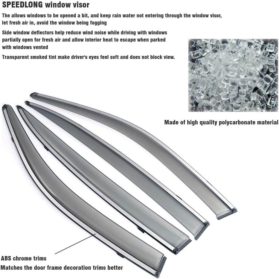 Car Window Visor Vent Shade Deflector Sun/Rain Guards N573