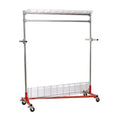 Blue Steel Rolling Garment Rack U8128