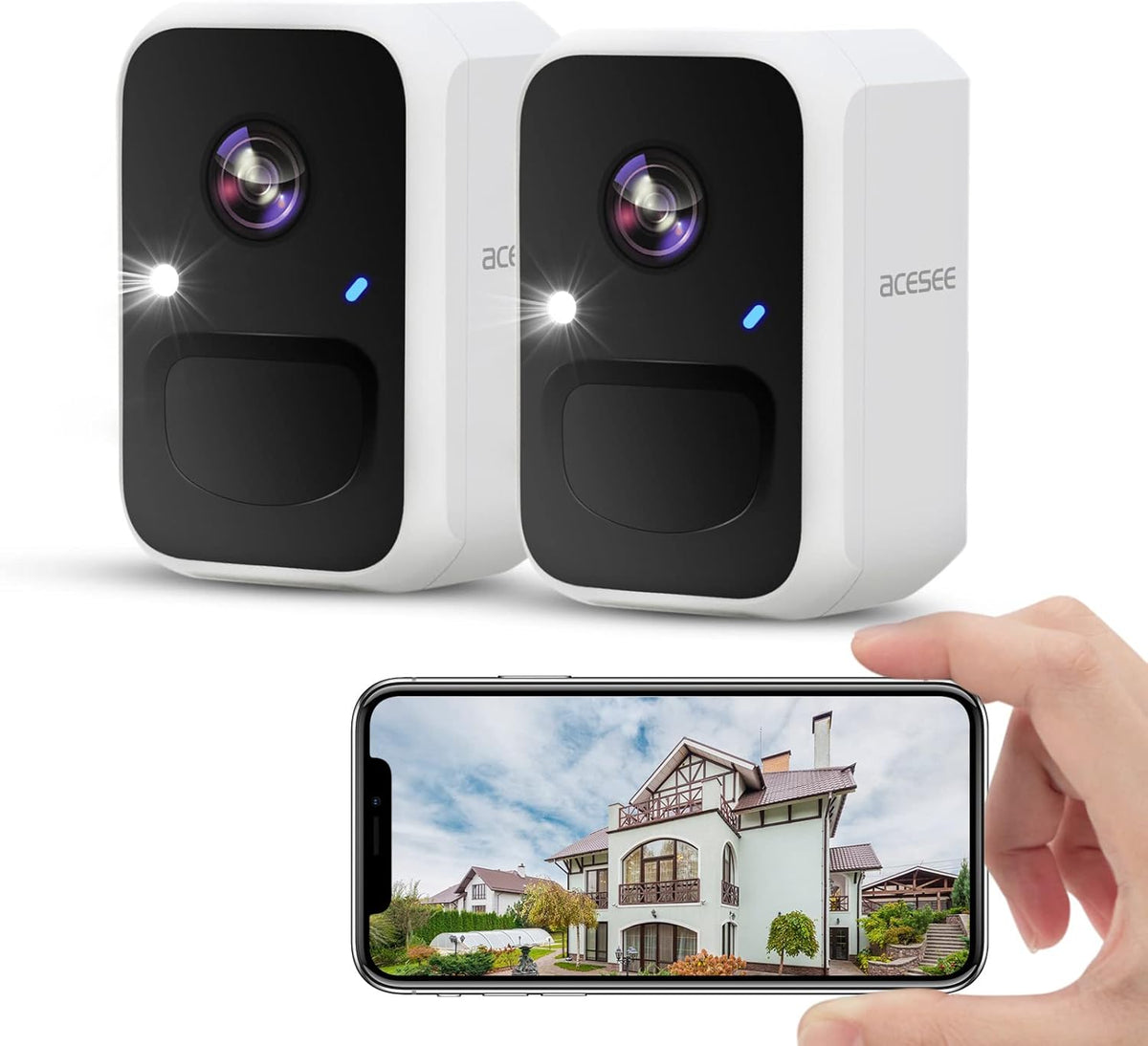 Wireless Outdoor Security Camera, Battery Powered WiFi, Color Night Vision, Motion Detection, 2-Way Talk M153