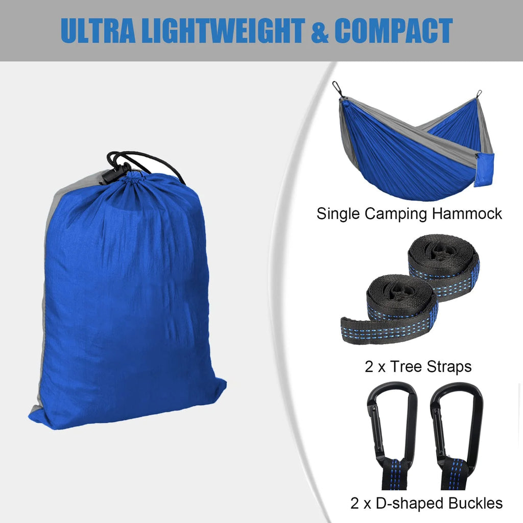 Lightweight Nylon Parachute Camping Hammock with Tree Strap and Carabiner F82723