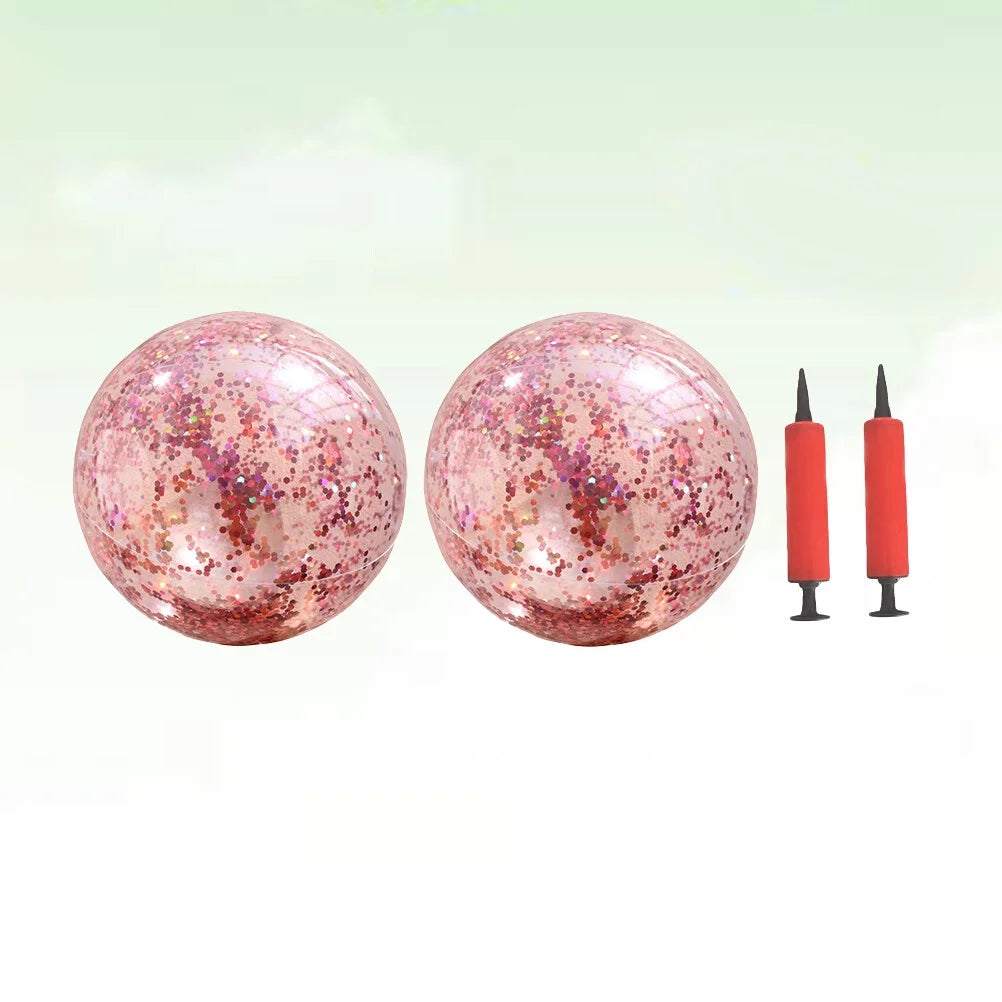 4 Pcs 40CM/60CM Glitter Ball and Pump Set V77946