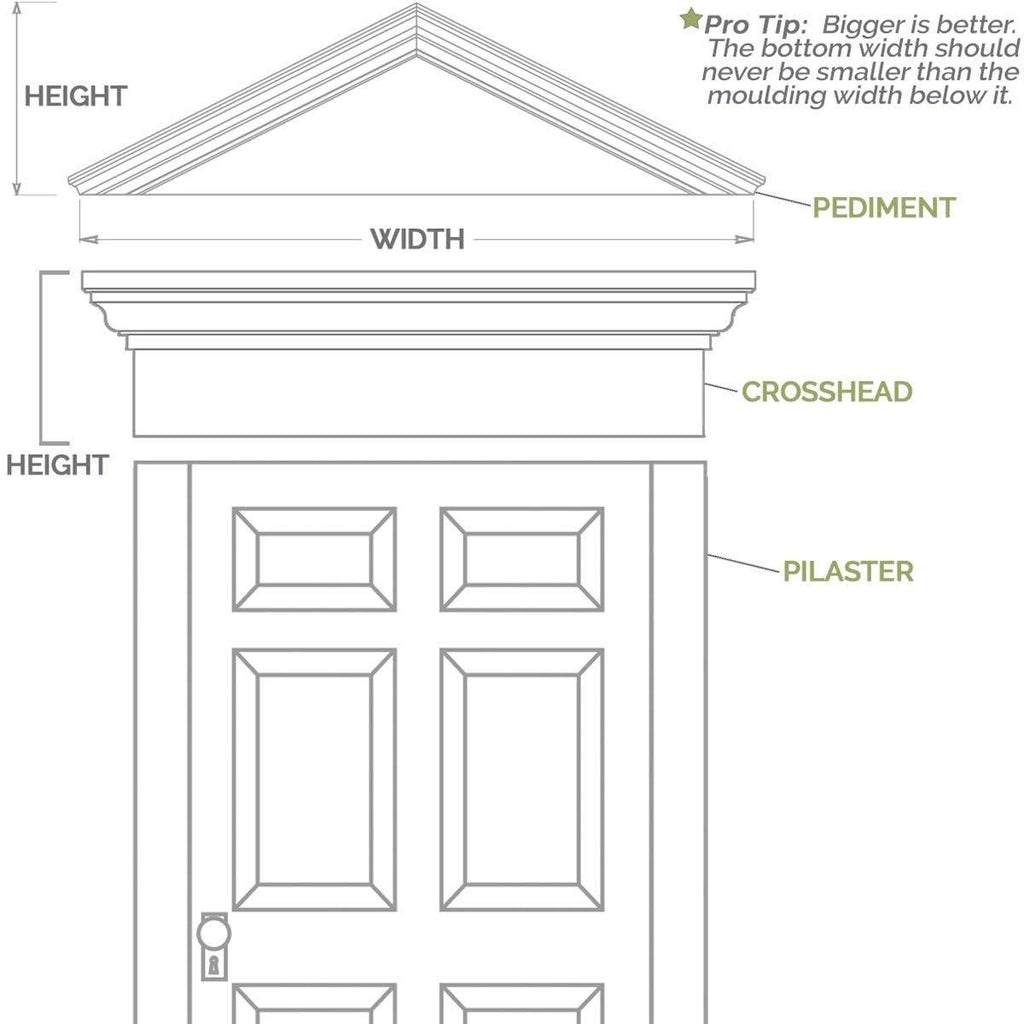 10x22W x 108x22H x 2x22P Two Equal Flat Panel PVC Pilaster with Decorative Capital & Base (Pair) D6761