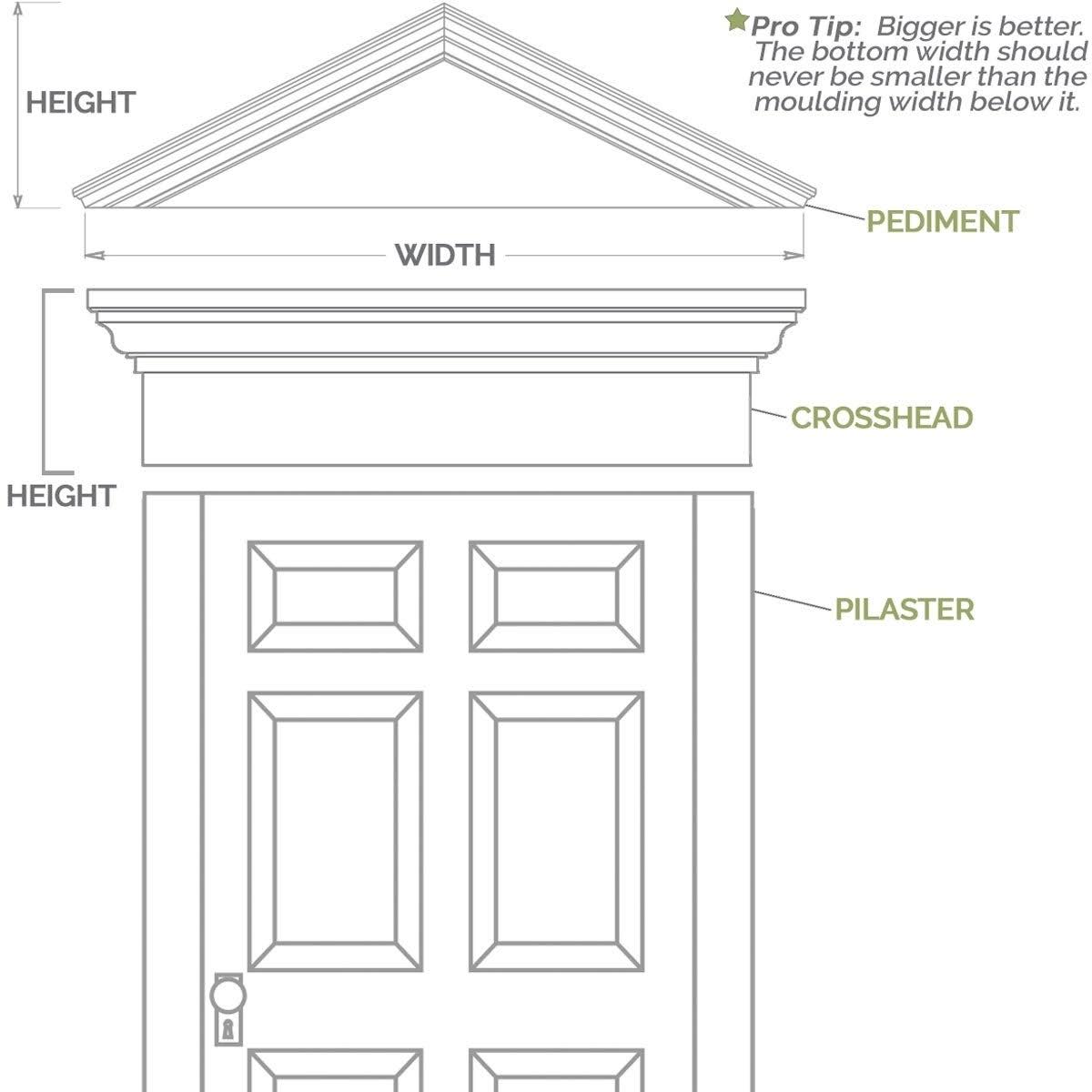 10x22W x 108x22H x 2x22P Two Equal Flat Panel PVC Pilaster with Decorative Capital & Base (Pair) D6761