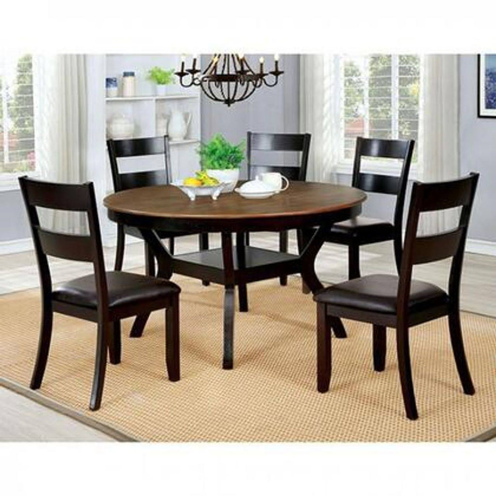Dark Brown Oak Round Table L962