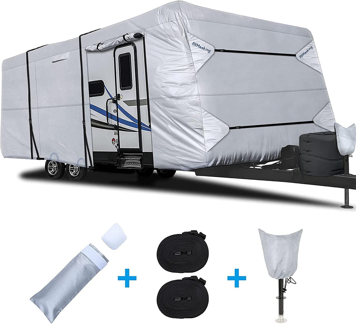 Rip-Stop RV Cover Fits Up to 15’ Long Motorhome with Gutter Covers B597096