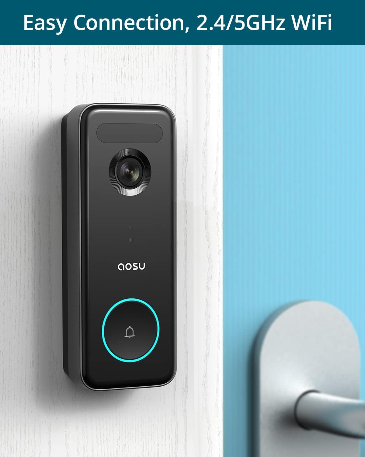 Wireless 5MP Ultra HD Video Doorbell with Homebase O226941