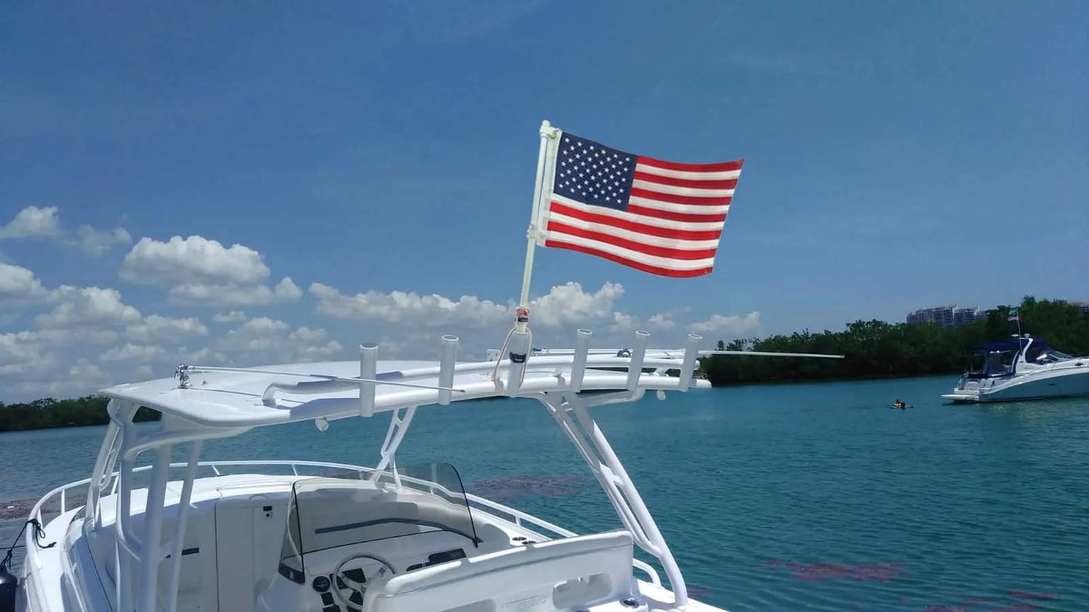 American Flag with Pole for Boat Rod Holder R85018